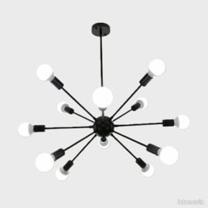Plafonnier Spoutnik Noir 12xE27 Réglable – Design Industriel