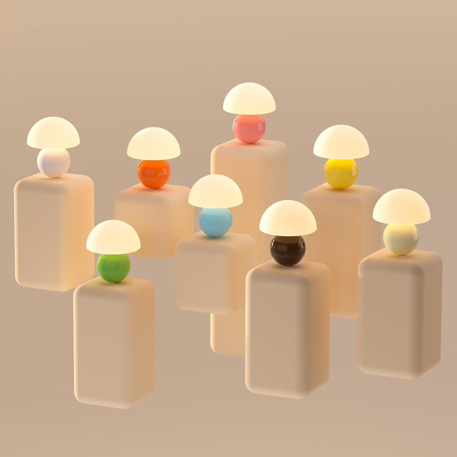 🤍 lampe champignon vintage blanche – verre & céramique – intensité variable