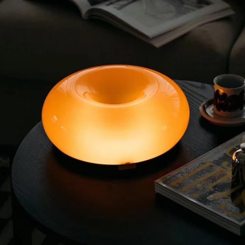 Lampe Donuts Orange LED Tactile Ø30 cm – Verre Design – Image 4
