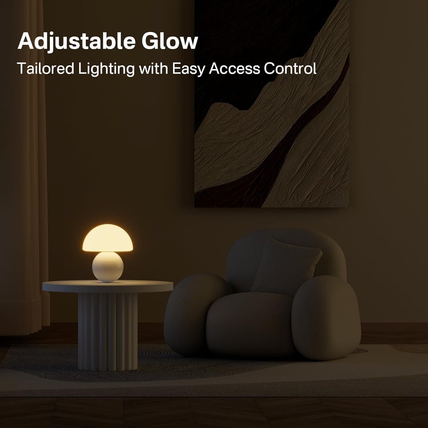 🤍 lampe champignon vintage blanche – verre & céramique – intensité variable