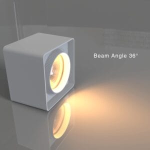 Spot LED apparent carré blanc 9W 3000K CRI>90 – Aluminium moderne