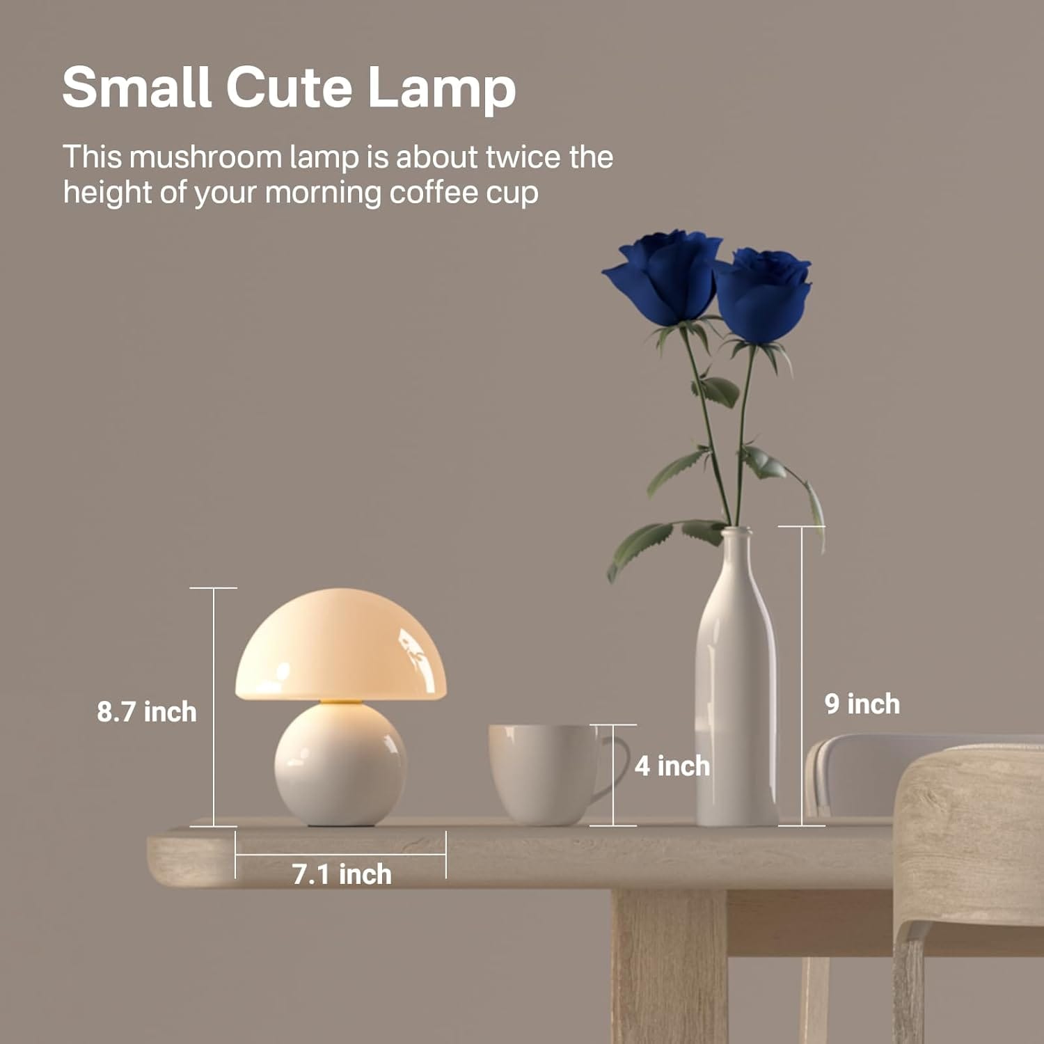 🤍 lampe champignon vintage blanche – verre & céramique – intensité variable