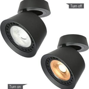 Spot LED Orientable 12W Noir 3000K – Rotation 360° – Éclairage Moderne