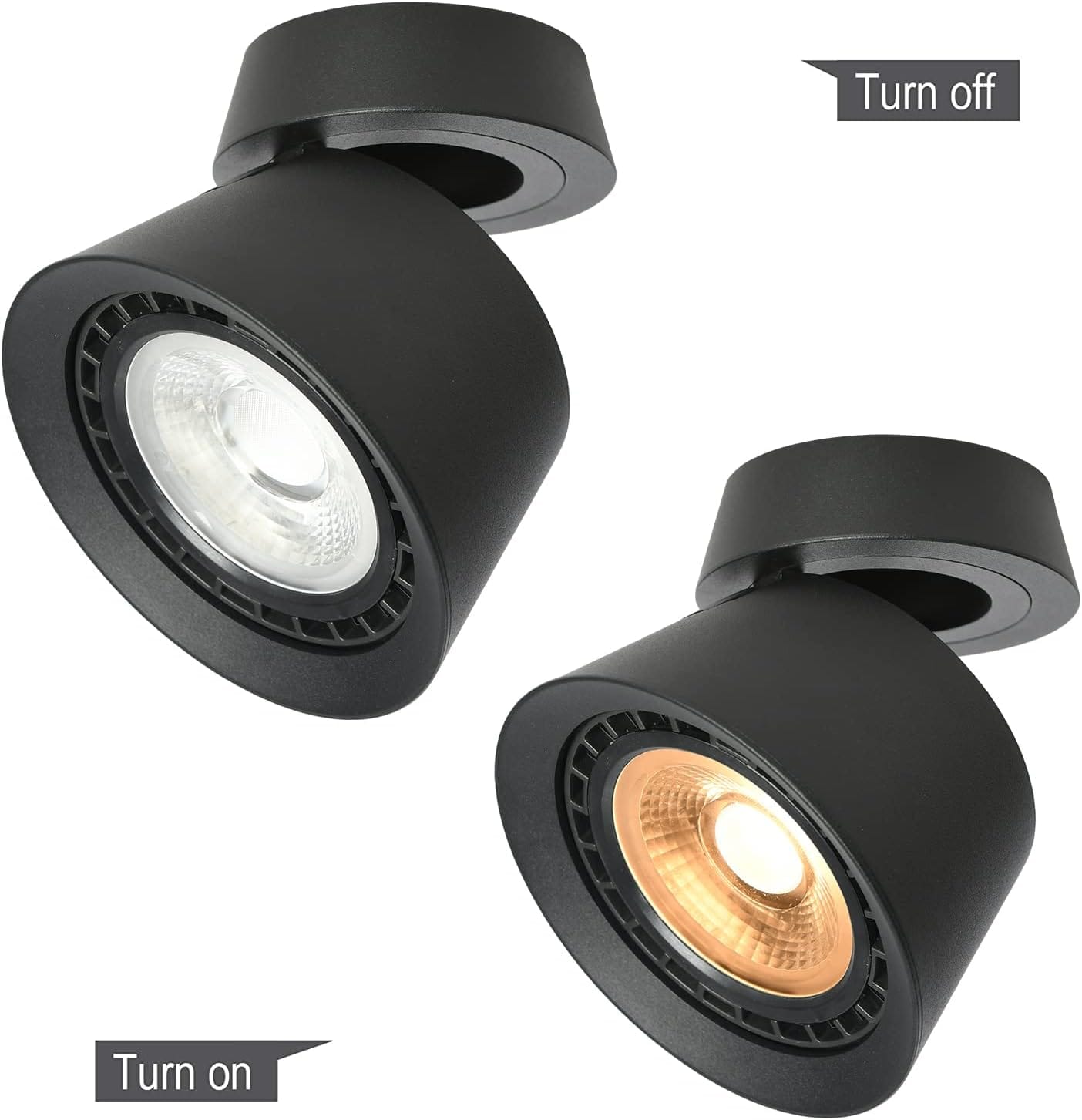 Spot LED Orientable 12W Noir 3000K – Rotation 360° – Éclairage Moderne