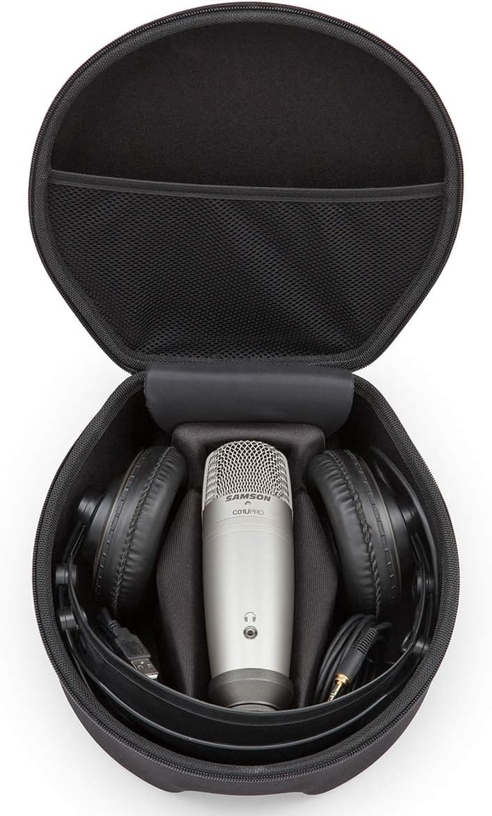 pack podcasting samson c01u pro micro usb, casque studio & Étui