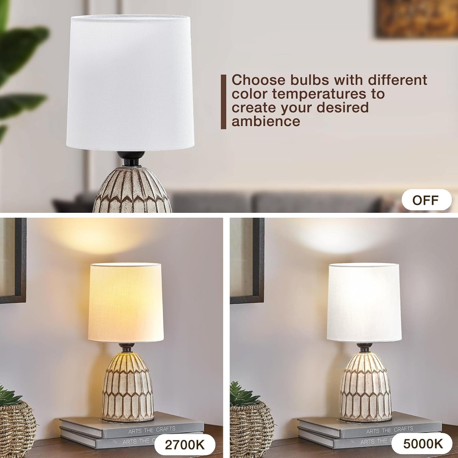 Lot de 2 Lampes de Chevet Céramique Scandinave E27 – Image 4
