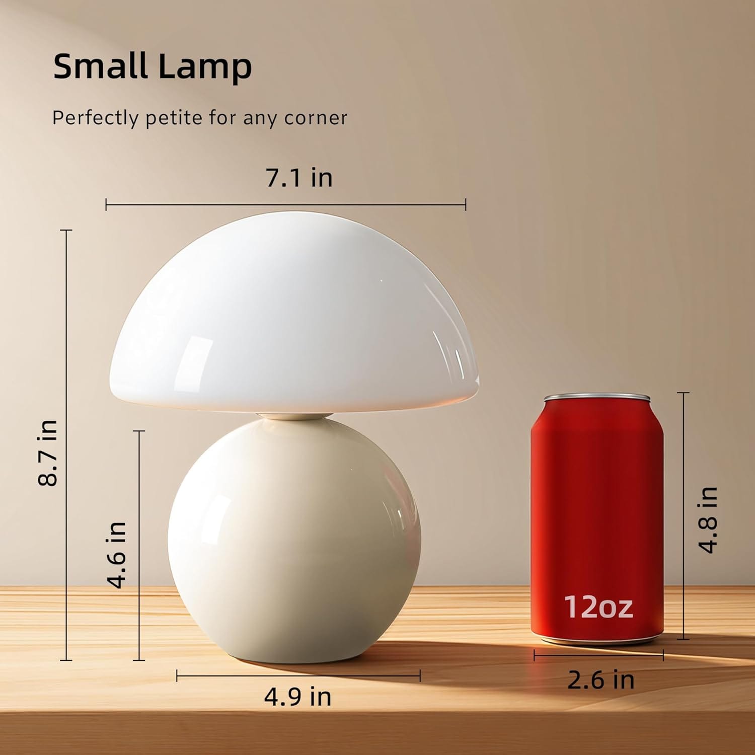 🤍 lampe champignon vintage blanche – verre & céramique – intensité variable