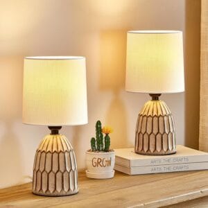 Lot de 2 Lampes de Chevet Céramique Scandinave E27