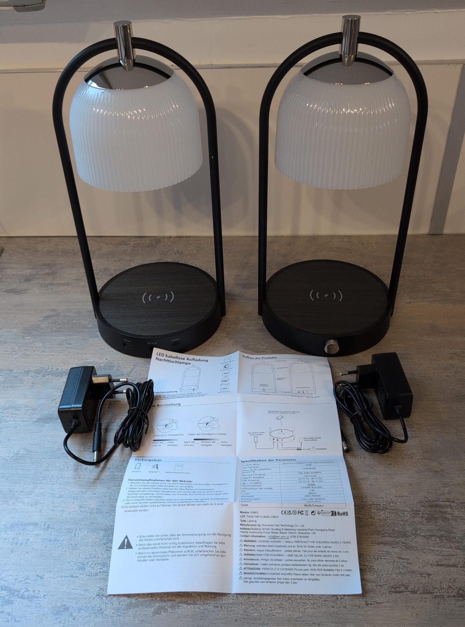Lot de 2 lampes LED avec chargeur sans fil 15W – Image 13