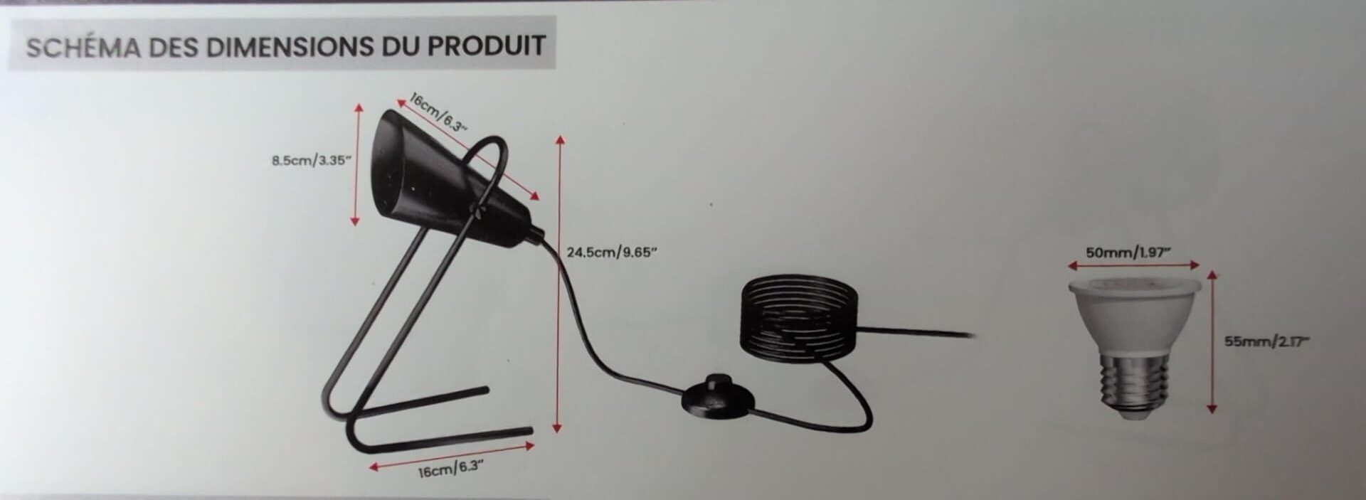 Lampe spot noire orientable 6W 3000K avec interrupteur – Image 16