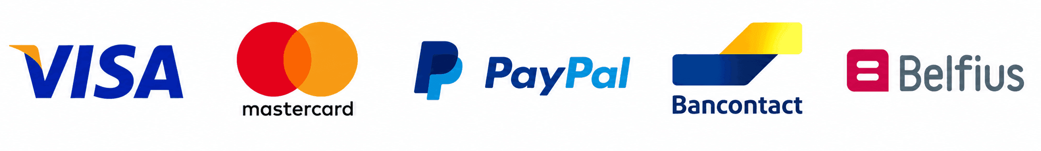 Moyens de paiement sécurisés – Visa, Mastercard, PayPal, Bancontact et Belfius